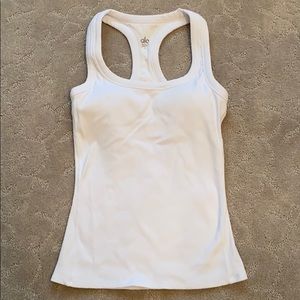 NWOT Alo white ribbed racerback exercise tank top